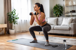home workout dumbbell squat