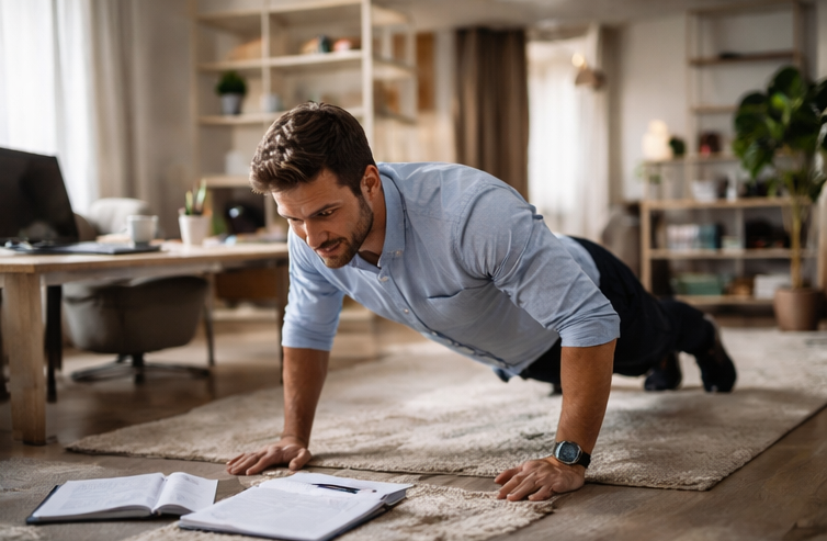 push up di rumah sambil kerja