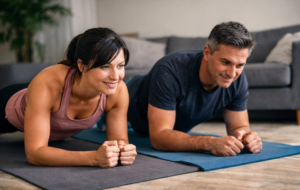 home workout plank couple over 35