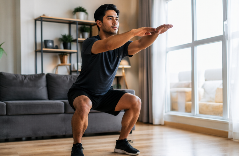 home bodyweight squat exercise