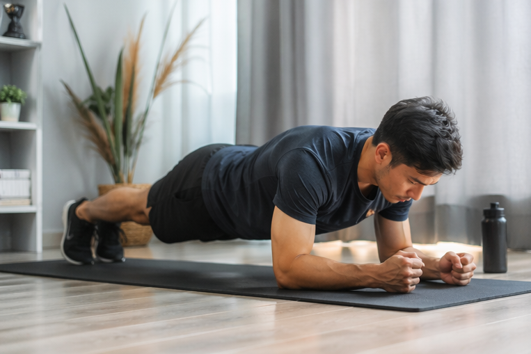 plank exercise at home floor