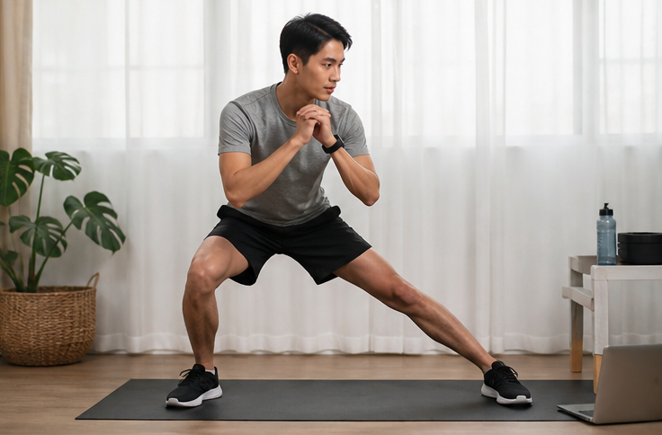 side lunge low impact home workout