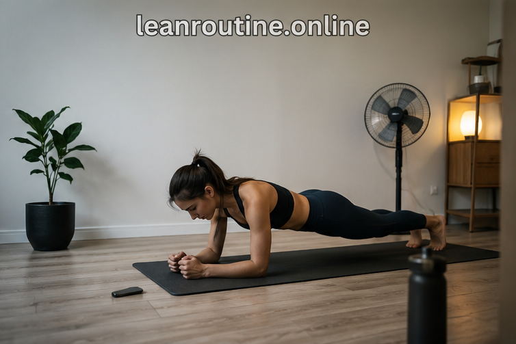 woman doing home workout indoors